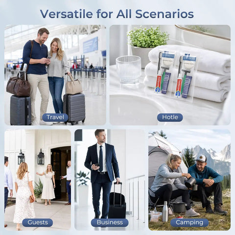 Grab And Go 10 Pack Travel Toiletry Kit Set With 6 In 1 Disposable Hygiene Essentials for versatile travel and hotel use