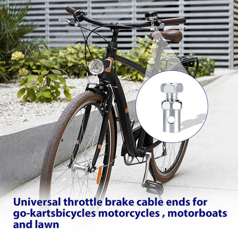 20 Piece Universal Clutch, Brake, and Throttle Cable Ends Kit With One Eighth Inch Crimp Ends used on a bicycle