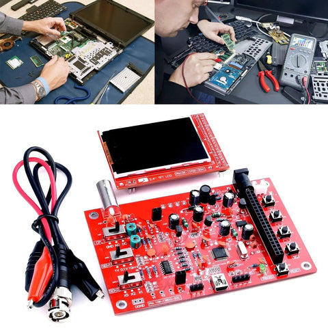 Pro Grade Digital Oscilloscope Kit With 1Msps Real Time Sampling, 12 Bit Resolution, ARM Cortex M3 Core, components displayed