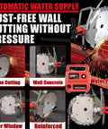 Heavy Duty 5000W Brushless Wet Cut Ring Saw With Integrated Water Pump And Twin Diamond Blades cutting stone and concrete.