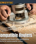 Brass Inlay Router Kit With Bushing Guide Set, Centering Pin, Collar, And One Eighth Inch Pro Grade Solid Carbide Spiral Router Bit in use