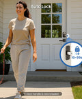 Front view of KS02A Fingerprint Keyless Entry Door Lock With Auto Lock And Electronic Keypad Deadbolt installed on front door