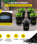 Five Bucket Deep Water Culture Hydroponic Grow System For Indoor And Outdoor Leafy Greens With 5 Gallon Buckets, Efficient Pump