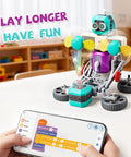 24-In-1 STEM Circuit Robot Kit For Kids Ages 8 To 12, Educational Robotics Toys assembling robot with phone coding app in classroom