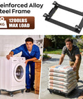Built Like A Tank Heavy Duty Furniture Dolly With Lift Table Baffles And Locking Brakes Reinforced Steel Moving Cart handling laundry and bags.