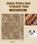 Leopard Heat Transfer Vinyl Kit With 16 Sheets 12 By 10 Inch Boho Leopard HTV Animal Print Iron On Vinyl for T Shirts and DIY projects