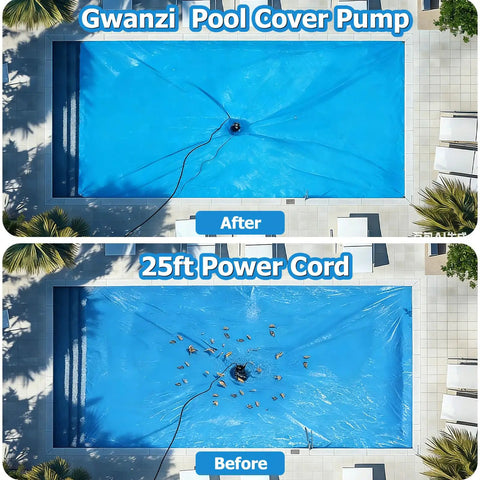 Pool with Half Horsepower Pool Cover Pump With Automatic On Off 3500 GPH Submersible Water Pump Includes Filter Net and power cord