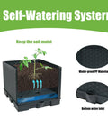 Cross-section view of Two Pack Raised Garden Bed Planter Box With Trellis For 44 Inch Tomato Trellis And Climbing Plants, showing water reservoir