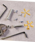24 Pack Zinc Alloy Dowel Pins, Table Leaf Alignment Connectors, Heavy Duty Metal Bolt Sleeves For Cabinet Wardrobe Shelf Setup, No Sweat Quick Install Furniture Fasteners with tools.