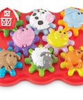 Toddler Sensory Gear Board Toy Set for Preschool STEM Fun Build and Spin Kid Friendly Barnyard Animals Hands On Learning