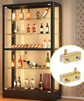 Glass Door Pivot Hinge With Magnetic Catch And Clamp Set For Bathroom Cabinet Doors And Showcases In Gold Finish displayed in hutch