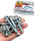 48 Pack One Quarter Twenty Wing Nut And Machine Screw Kit With Round Head Phillips Bolts In One Inch One And A Quarter Inch And Two Inch Lengths Zinc Plated Hardware Includes Twenty Four Wing Nuts And Twenty Four Machine Screws In Clear Box For DIY displayed on hand
