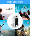 Two Pack 3850mAh Intelligent Flight Battery For DJI Mini Drones surrounded by people flying drones outdoors