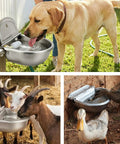 Automatic Dog Water Dispenser With Smart Float Valve Auto Filling Water Bowl For Cats Pups And Livestock Indoor Outdoor Hydration Station with pets drinking.