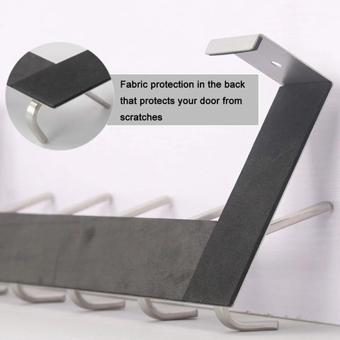 Over The Door Hooks White 6 Pack Towel Rack And Coat Hanger For Back Of Door Organization Fits Doors From One And Three Eighths To One And Three Quarters Inches Thick With Soft Sponge Padding To Prevent Scratches showing close-up of soft padding