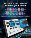 MK-300 Guitar And Bass Amp Modeler With 320 Plus Effects 160 Presets Looper Drum Machine USB And Bluetooth display features