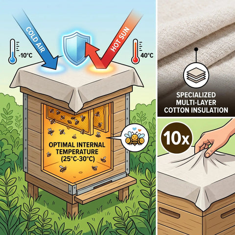 Beekeeping Beehive Cover Set Must Have 10 Pack Cotton Insulation Covers For Beehives Protective Winter Cloths Durable Heat Shield