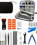 Ultimate All In One 50 Piece 3D Printer Tool Kit For Cleaning And Finishing with tools like scrapers, wire cutters, and storage bag