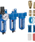 Three-Stage Air System With Zinc Alloy Body, Built Tough, Particulate Filter, Coalescing Filter, Desiccant Dryer, And Regulator