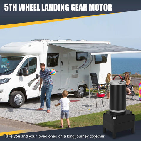 Electric 5th Wheel Landing Gear Motor For RVs Replaces LG142178 LC142178 next to RV