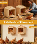 Versatile Portable Chicken Nesting Box With Detachable Ramp For Indoor Outdoor Use, Wall Mount Or Ground Setup shown with hens
