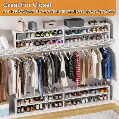 Extended Shoe Rack With 45 Inch Width Stores Up To Eighteen Pairs Of Shoes To Keep Your Entryway Or Closet Neat So You Can Ditch The Clutter And Stack Your Kicks Cleanly While Enjoying Heavy Duty Multi Tier Organization