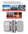 Heavy Duty Dust Collector Pipe Connector Adapter Featuring 1 Inch Aluminum Alloy Pulse Valve Quick Connect Coupling for industrial use.