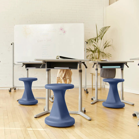 Twist Active Wobble Stool For Flexible Classroom Seating And Collaboration, 18 Inch Seat Height Navy Color in a classroom setting