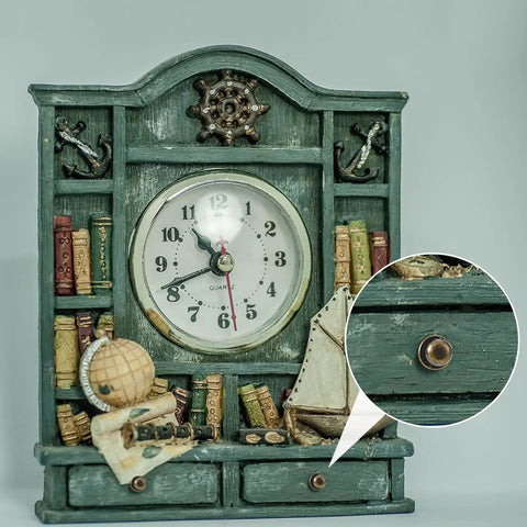Close-up on vintage clock furniture with focus on 36 Piece Mini Round Head Knob Set Bronze Finish For Wood Drawers Cabinets