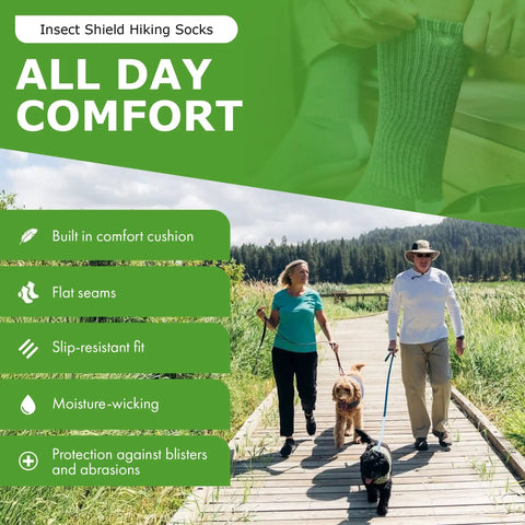 Lightweight Hiking Socks With Permethrin Bug Repellent For Mosquitoes, Ticks, And More, EPA-Registered Outdoor Gear For Men And Women