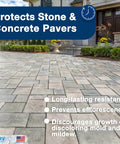 Heavy Duty Concrete Paver Sealer Providing Dope Clear Gloss Finish On Outdoor Stone Surfaces shown on pavers, highlighting their protection.