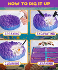 Ocean Fossil Dig Kit For Kids Dig Up Real Shells And Seasnails Excavation STEM Marine Biology And Geology Science Toy with coral dig brick