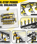 Heavy Duty Power Tool Organizer Wall Mount Rack With 300 LB Capacity, 3 Tier Garage Storage System, 7 Drill Holders For Tools