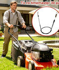 Man using lawn mower with Lawn Mower Cable Replacement For 30 Inch Mowers Durable OEM Style Parts in inset