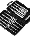 Open case showing 14 Piece SAE Tap And Drill Set For Quick Thread Cutting And Hole Making, including various sized taps.