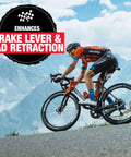 Cyclist riding on mountain road highlighting Bicycle Hydraulic Disc Brake Fluid Mineral Oil Low Viscosity For Crisp Lever Feel