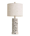 Dual Light Table Lamps With Touch Control, 3-Way Dimmable, Set Of 2, 24.75 Inch Tall, Ceramic Bedside Lamps With Linen Shade, front view