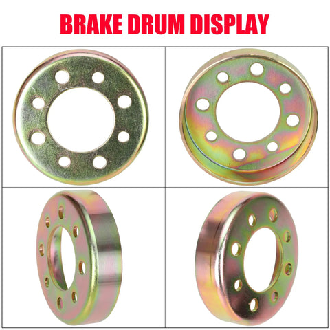 Rear 4 Inch Drum Brake Band And Steel Sprocket Hub Kit for Predator 212cc Go Karts, four angles of brake drum display