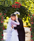 Sturdy Metal Garden Arch For Outdoor Entry And Wedding Backdrop Seven Point Two Foot Arbor With Flowers And Vines