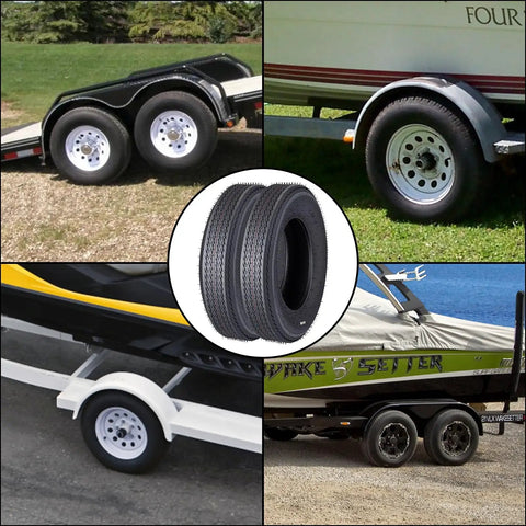 Two Pack All Weather Rugged Heavy Duty Trailer Tire Set 5.30-12 6PR Load Range C for various trailers