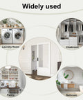 36 by 84 Inch Concealed Sliding Barn Door Featuring Frosted Glass Panels and Hidden Hardware to Keep Your Walls Dang Clean used in Laundry Room, Cloakroom, Pantry, Bathroom.
