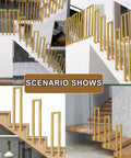 Heavy Duty U Shaped Handrails For Indoor And Outdoor Steps Rock Solid Steel Stair Railing shown in various staircase settings.