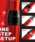 Steps to unlock, set, and lock on Half Inch Drive Click Torque Wrench 25 To 250 Foot Pounds Pro Grade With Calibration Certificate.