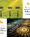 2 Pack Solar Pathway Lights Outdoor IP67 Waterproof LED Garden Path Lighting with warm and cool white modes on lawn at night