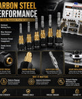 Fifty Piece Metric Rivet Nut Tool Set M3 M4 M5 M6 M8 For Quick Threaded Inserts In Thin Materials, Durable Carbon Steel Construction In Sturdy Case, Includes All Popular Rivet Nut Sizes For Easy No Fuss On The Go Installation. Carbon steel M3-M8 rivet nut set in case