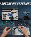 Hammerhead Shark 3D Puzzle Kit For Adults And Teens, Sick Mechanical Model Building Kit, components and assembled model display.