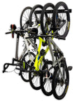 Beefy Four Bike Wall Mount Storage Rack Built From Solid Steel With Heavy Duty Garage Grade Construction Holds Up To 200 Lbs Across Four Bikes