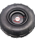 Beefy 16x8-7 ATV Tire With Rim For 50-125cc Go Kart Mini Bike Replacement Wheel Set Fits 8 Inch Rim Off Road All Terrain Tire And Rim Combo For TAO TAO Chinese ATV Easy Mount And Inflate Ready, close-up of tire and rim design