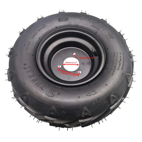 Beefy 16x8-7 ATV Tire With Rim For 50-125cc Go Kart Mini Bike Replacement Wheel Set Fits 8 Inch Rim Off Road All Terrain Tire And Rim Combo For TAO TAO Chinese ATV Easy Mount And Inflate Ready, close-up of tire and rim design