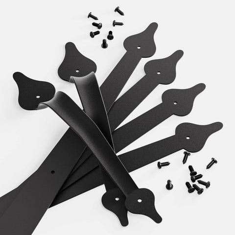 Decorative Carriage House Style Garage Door Hardware Kit With 8 Hinges And 4 Handles For Two Car Garages Screw Mounted